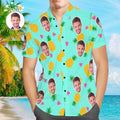 Custom Face Hawaiian Shirt Pineapples and Heart Personalized Aloha Beach Shirt for Men