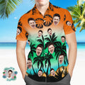 Custom Face All Over Print Hawaiian Shirt Flowers And Leaves Beach Party