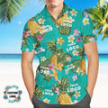 Custom Logo All Over Print Hawaiian Shirt Pineapples Shirts Gift for Him