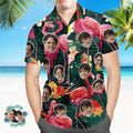 Custom Face All Over Print Hawaiian Shirt Cartoon Flamingo Men's Shirt Beach Party