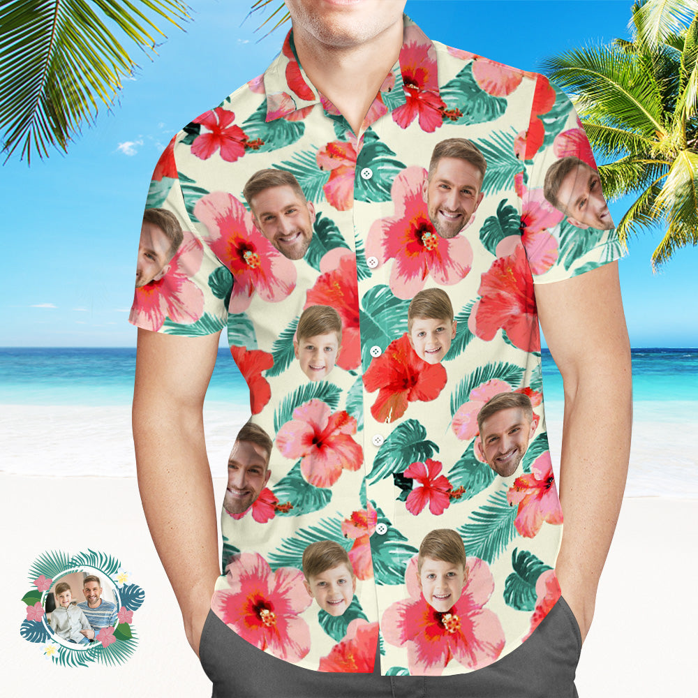 Custom Face All Over Print Hawaiian Shirt Summer Vibe Personalized Hawaiian Shirt