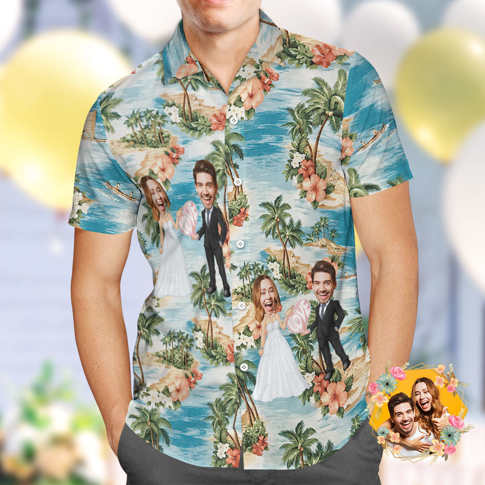Custom Hawaiian Shirt Personalized Wedding Hawaiian Shirt Best Wedding Gift Group Wedding Uniforms