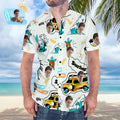 Custom Face Hawaiian Shirt Personalized Surfing Style White Aloha Beach Shirt Gift for Surfer Surfing Hawaiian Style Surfing Hawaiian Style