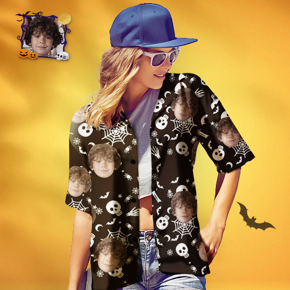 Custom Face Funny Halloween Print Family Matching Hawaiian Outfit