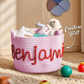 Personalized Baby Shower Basket with Name Custom Baby Toy Organizer Gift for Baby