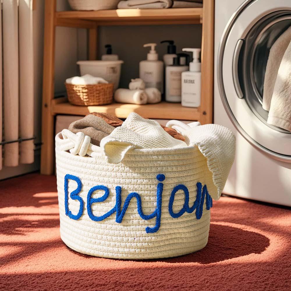 Personalized Baby Shower Basket with Name Custom Baby Toy Organizer Gift for Baby