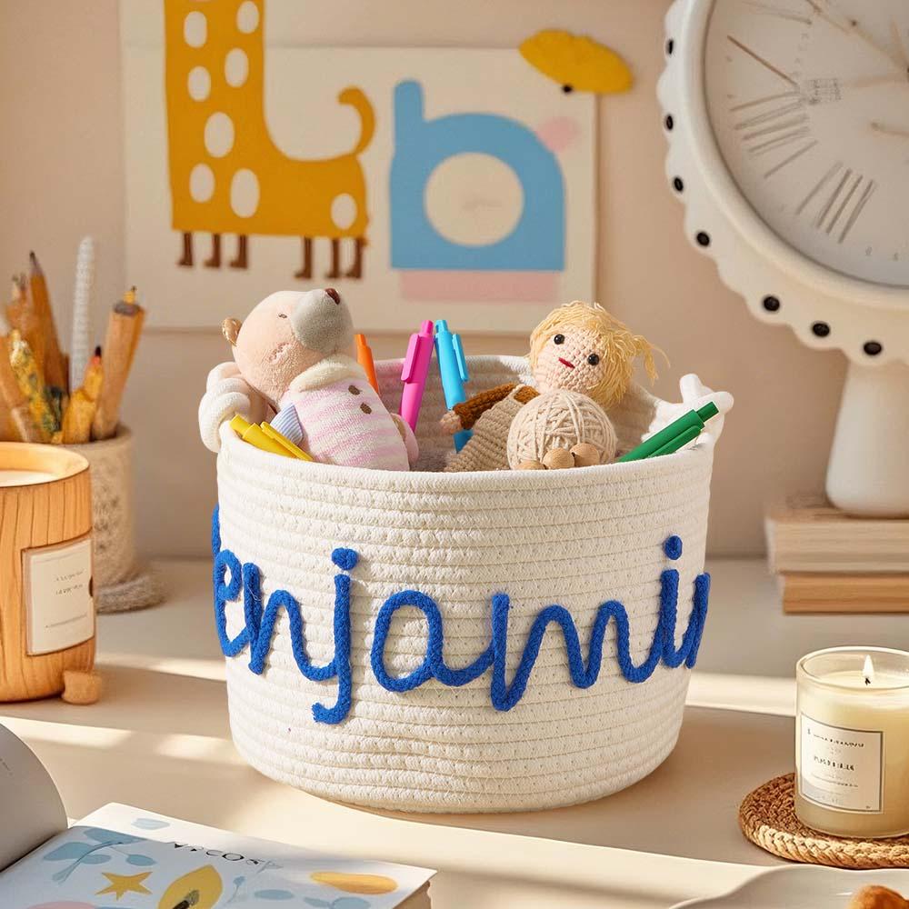 Personalized Baby Shower Basket with Name Custom Baby Toy Organizer Gift for Baby