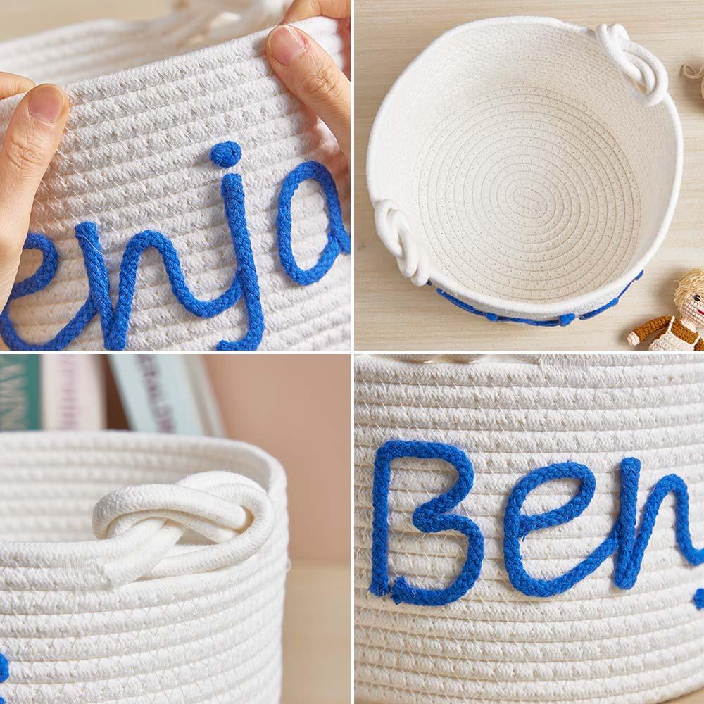 Personalized Baby Shower Basket with Name Custom Baby Toy Organizer Gift for Baby