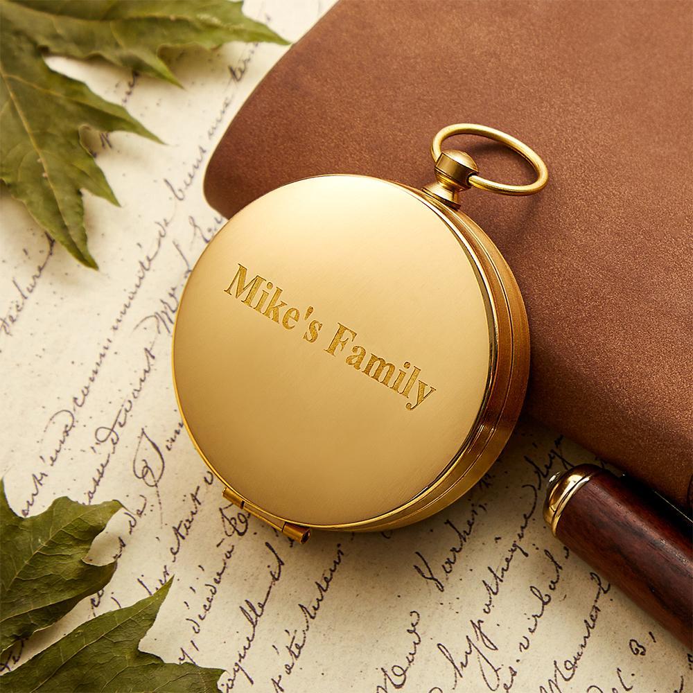 Custom Engraved Brass Compass Luminous Compass Travel Gift For Him