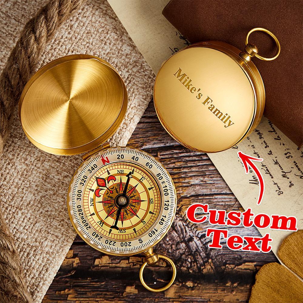 Custom Engraved Brass Compass Luminous Compass Travel Gift For Him