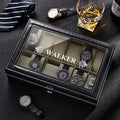 Personalized Watch Box - Holds 12 Watches, Watch Case, Watch Organizer, Watch Storage, Engraved, Monogram, Custom Designs