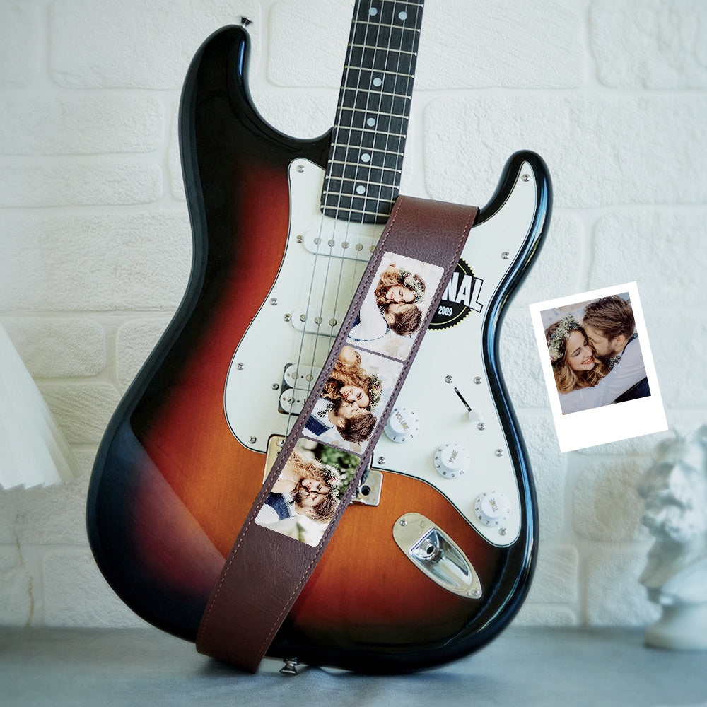 Custom Photo Guitar Strap Guitar Player Multiphoto Gifts