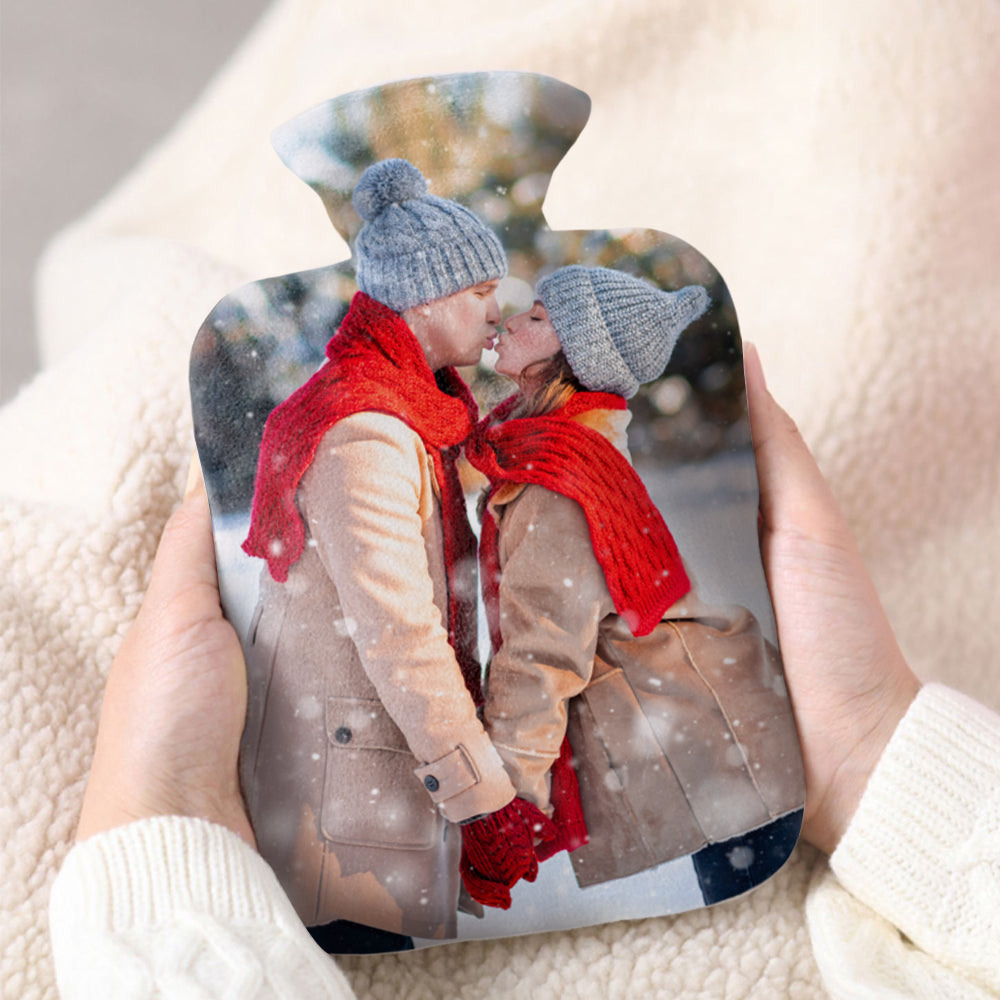 Custom Photo Hot Water Bottle Hot Compress and Cold Therapy Hot Water Bag for Winter Gifts