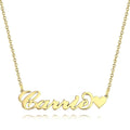 Carrie Style Name Necklace - Custom Name Necklace Gold - Name Necklace with Heart 14K Gold - Name Plate Necklace - Gifts for Girlfriend