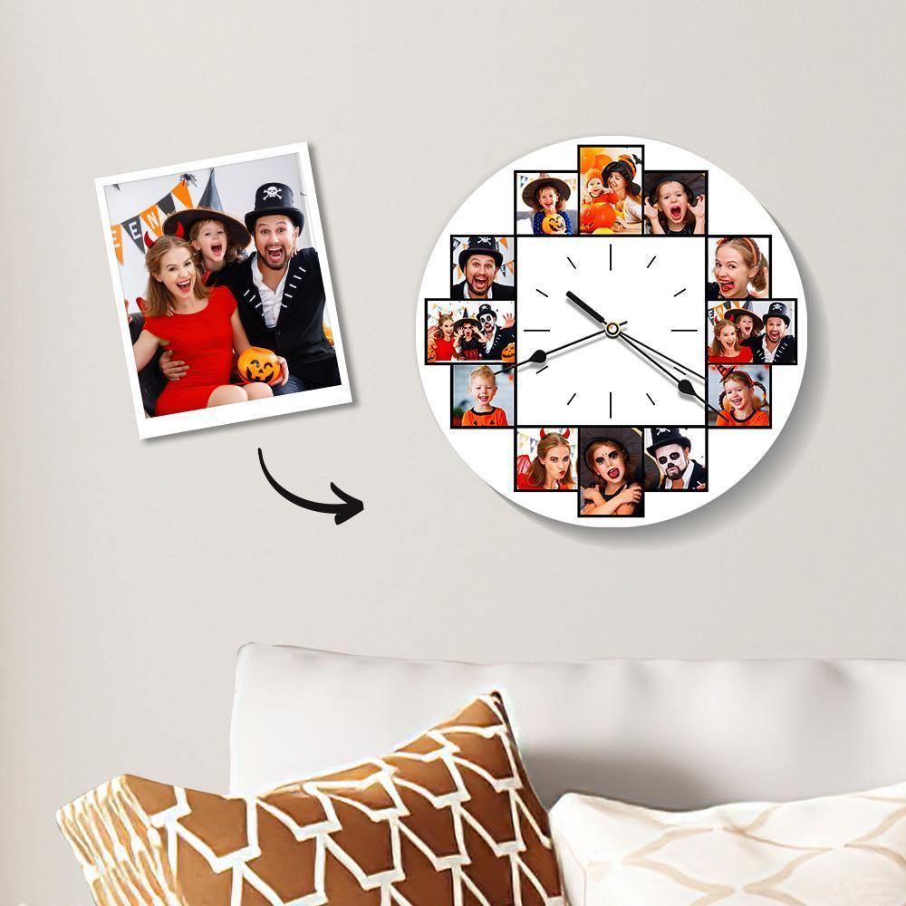 Custom Clock Big Family Wall Clock Holds 12 Pictures Home Decor