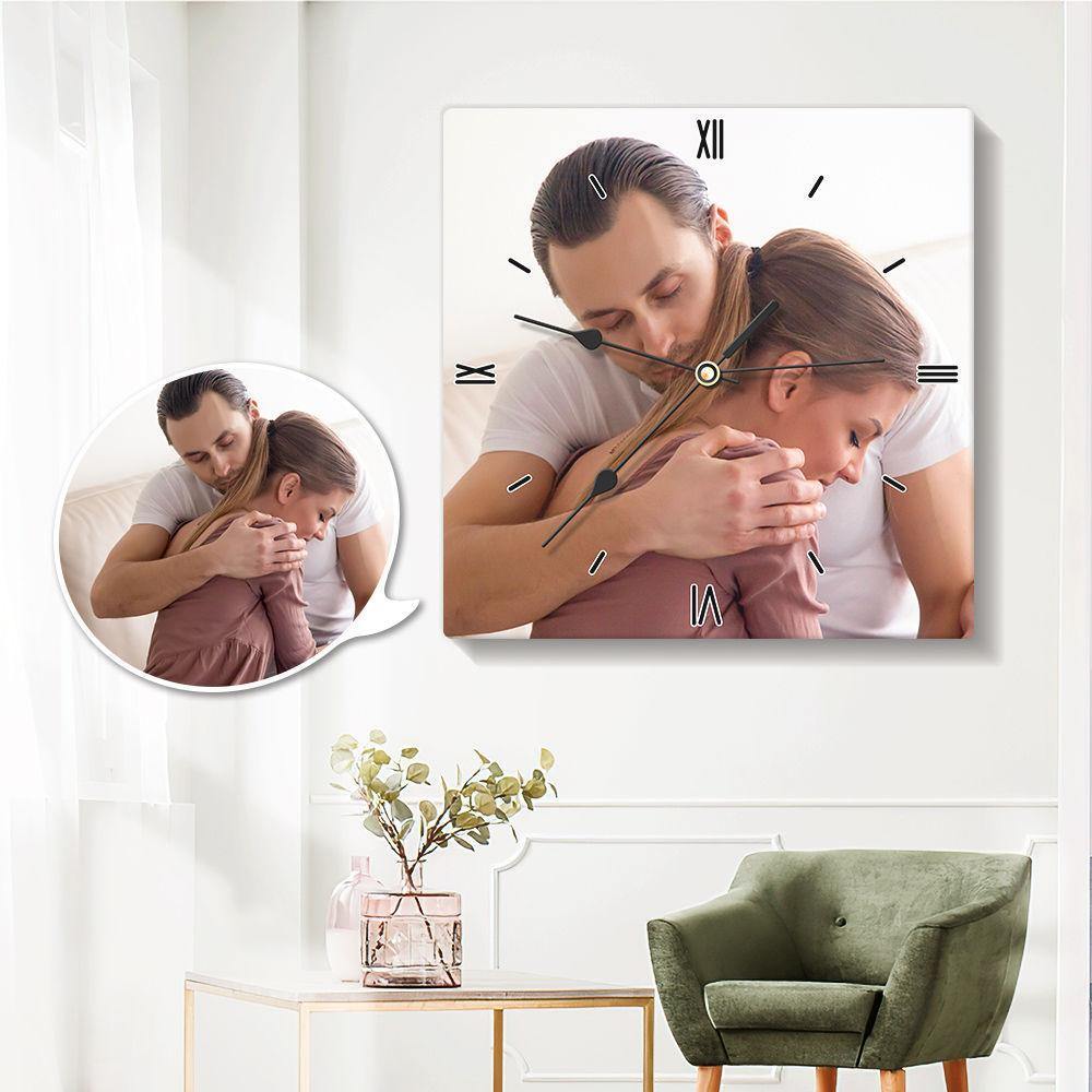 Photo Wall Clock Square Gift for Lover