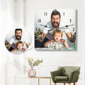 Photo Wall Clock Square Gift for Father