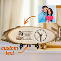 Costom Engraved Photo Timber Wall Clock Best Gift For Your Lover 12*32cm