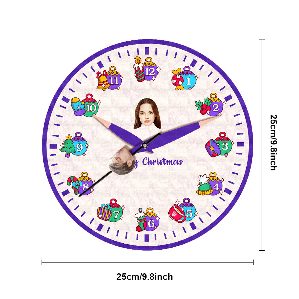 Custom Face Clock Christmas Gifts Kiss My Girl Add Personalized Text