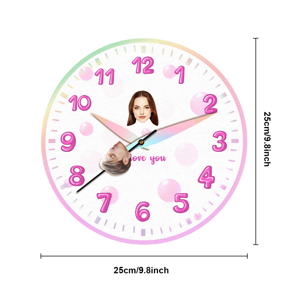 Custom Face Clock Kiss My Girl All the Time Personalized Text