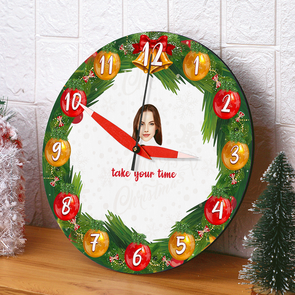 Custom Face Clock Christmas Gifts Personalized Text Home Decor
