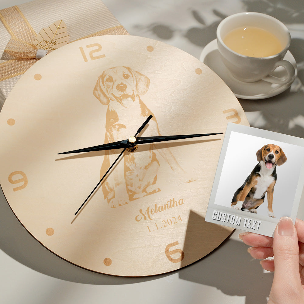 Custom Photo Wooden Clock Love Valentine's Day Gifts