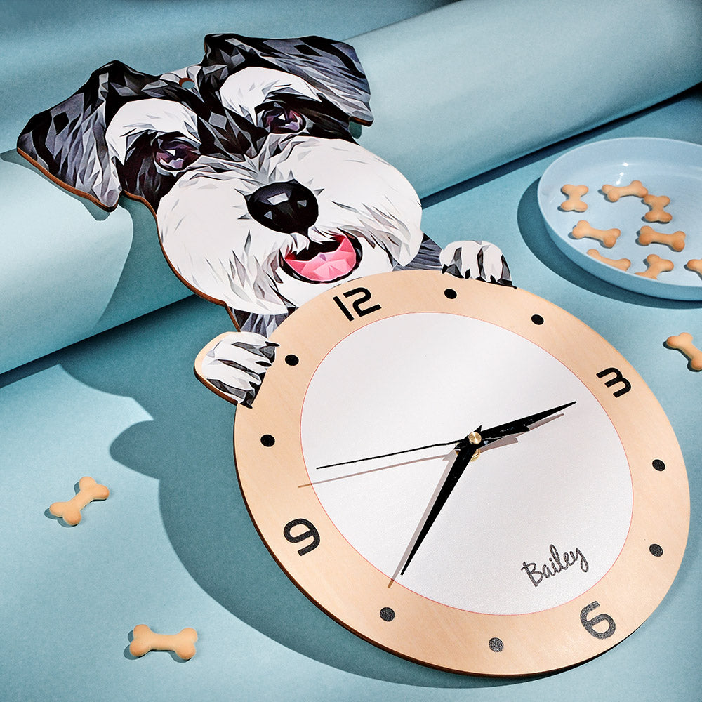 Custom Photo Clock Gifts for Pet Lover Personalized Dog Face Home Decor
