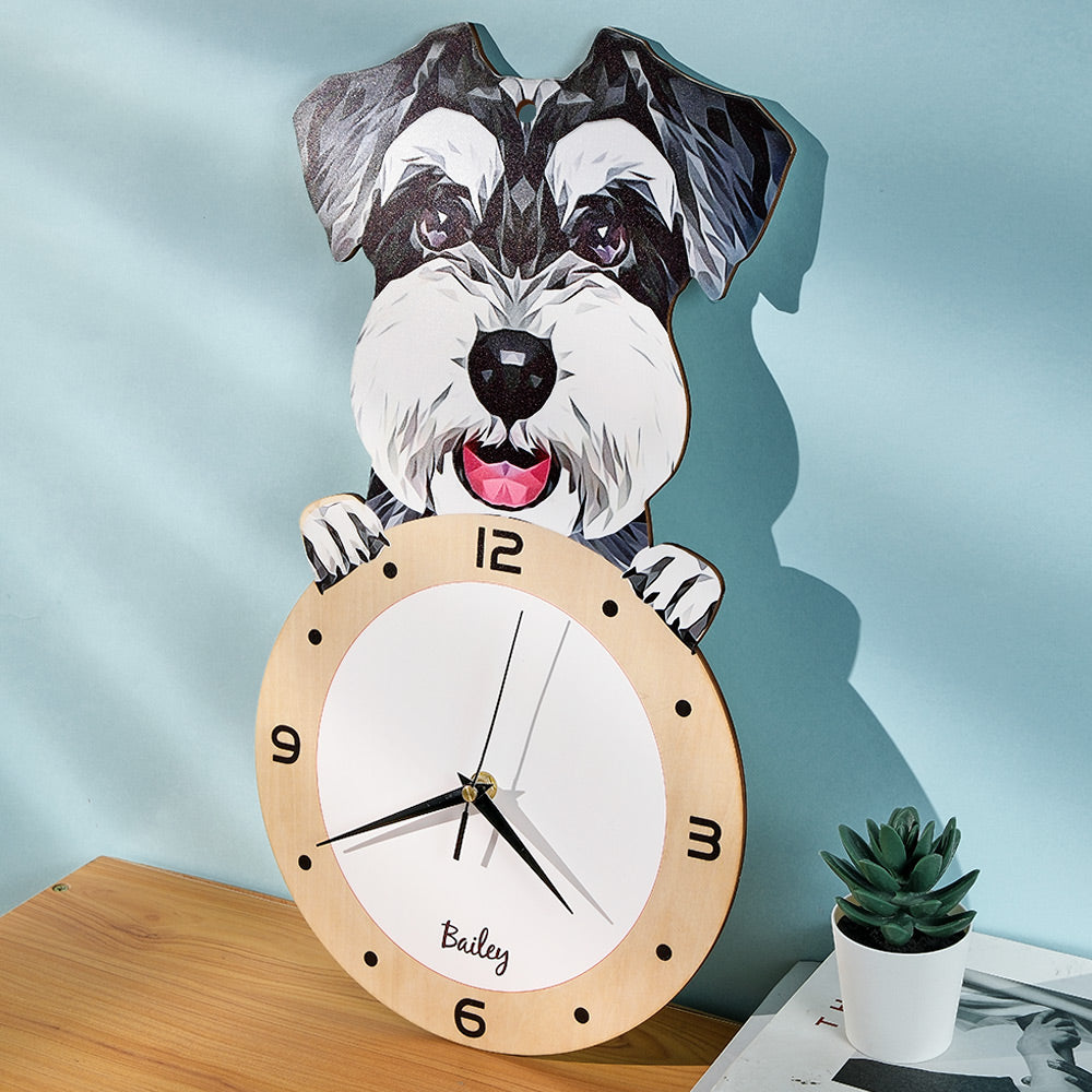Custom Photo Clock Personalized Cat Face Home Decor Gifts for Pet Lover