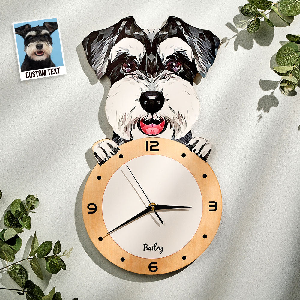 Custom Photo Clock Gifts for Pet Lover Personalized Dog Face Home Decor
