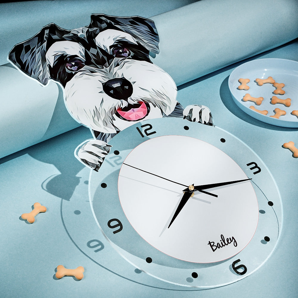 Custom Photo Clock Gifts for Pet Lover Personalized Dog Face Home Decor