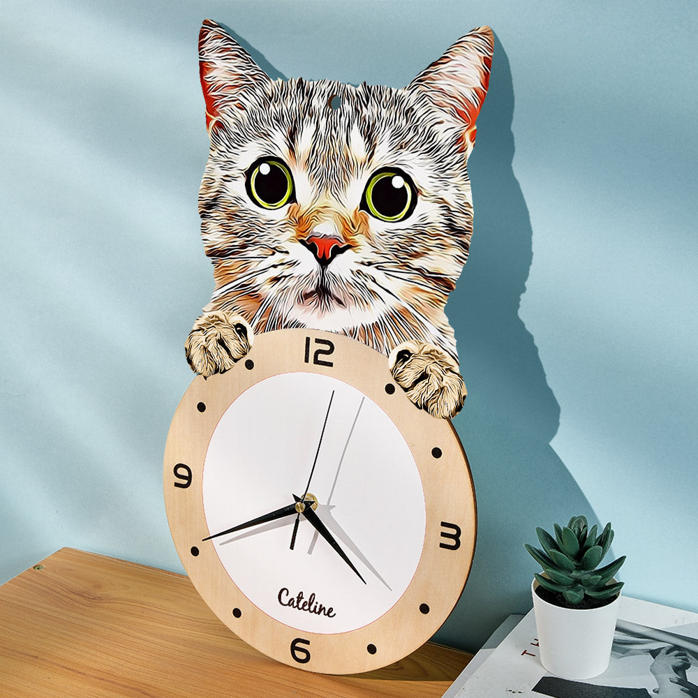 Custom Photo Clock Gifts for Pet Lover Personalized Dog Face Home Decor