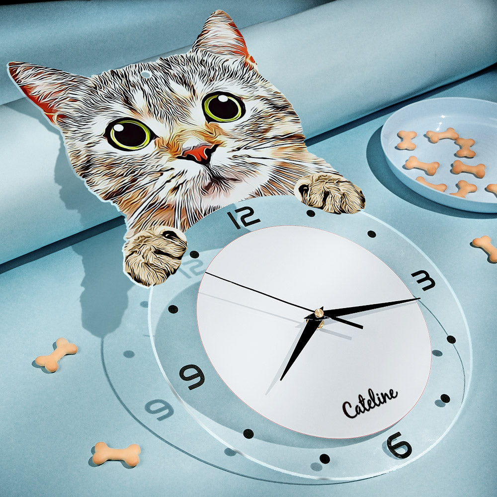Custom Photo Clock Gifts for Pet Lover Personalized Dog Face Home Decor