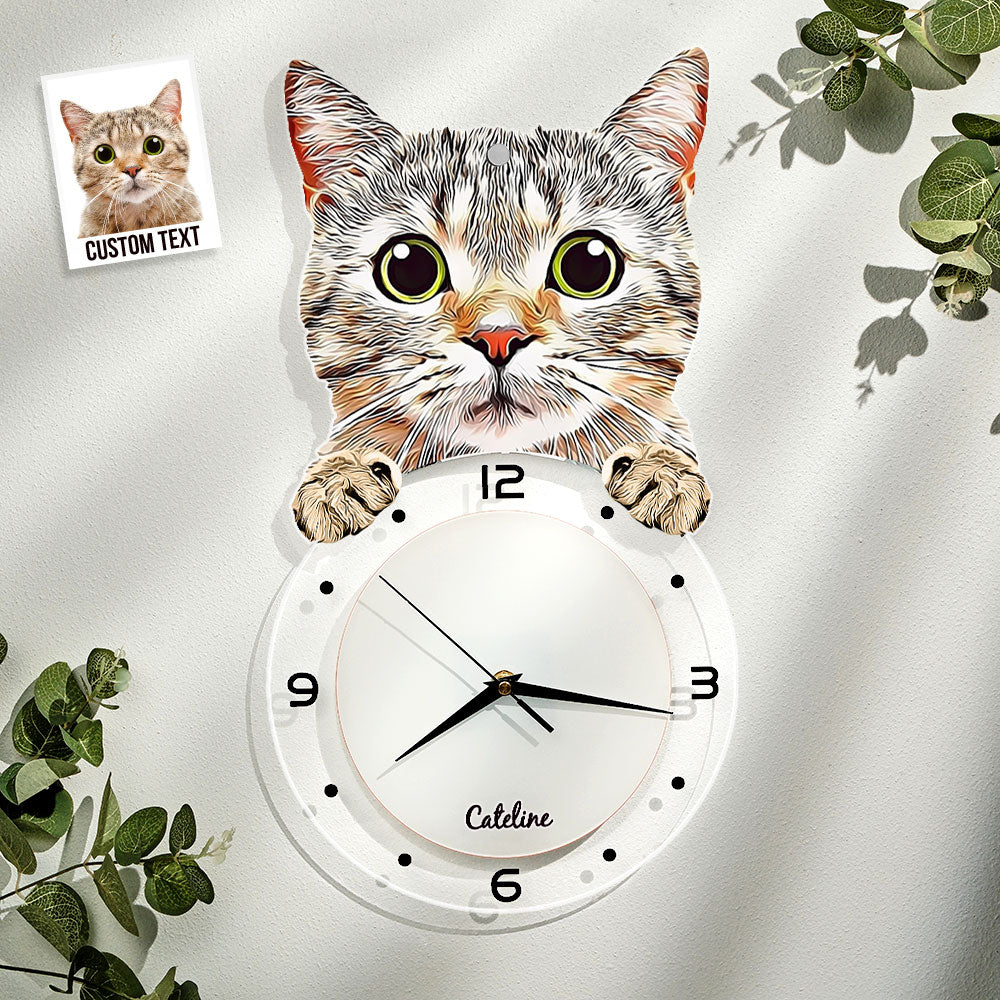 Custom Photo Clock Gifts for Pet Lover Personalized Dog Face Home Decor