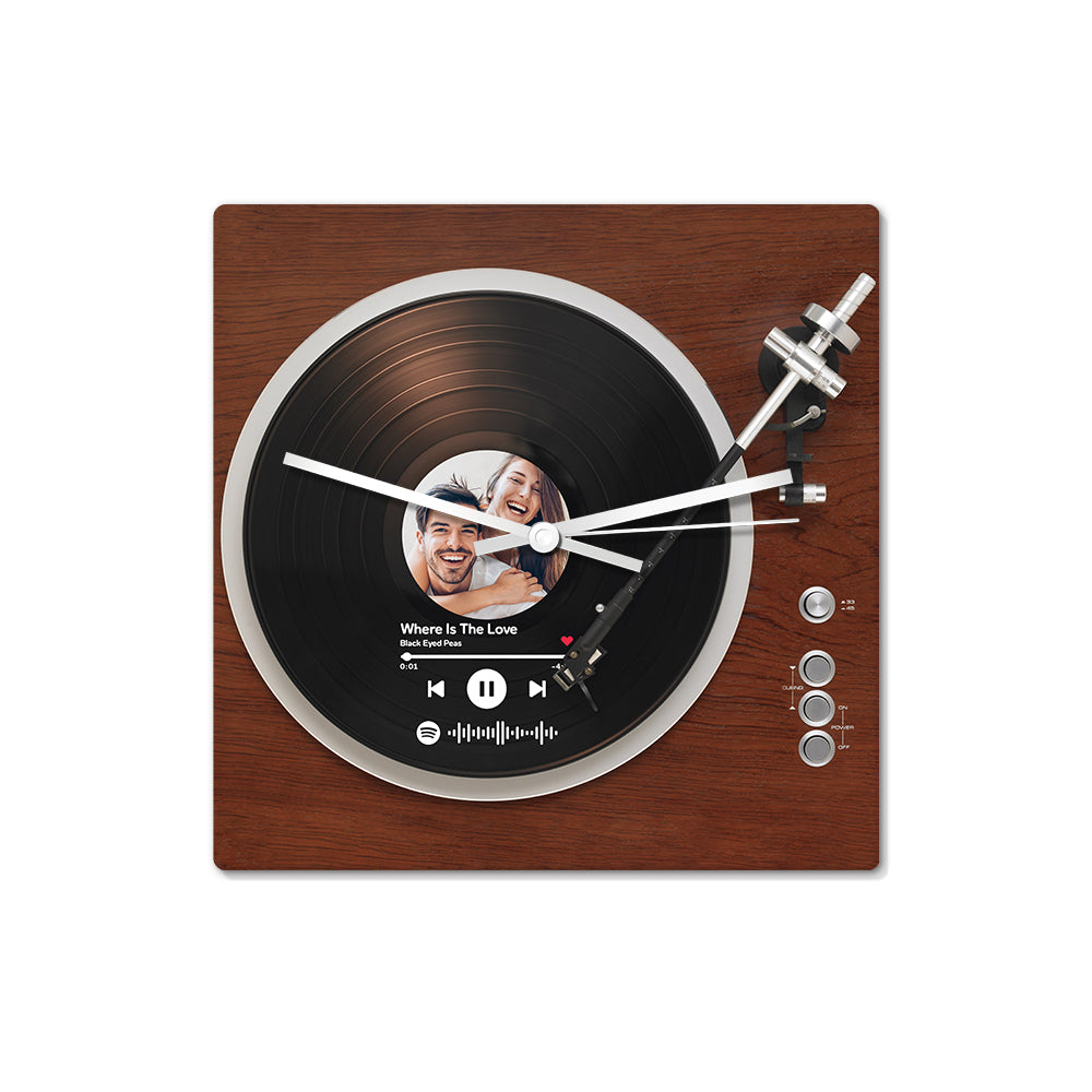 Personalized Vinyl Record Clock Custom Spotify Code Photo Square Clock Unique Home Decor Gifts