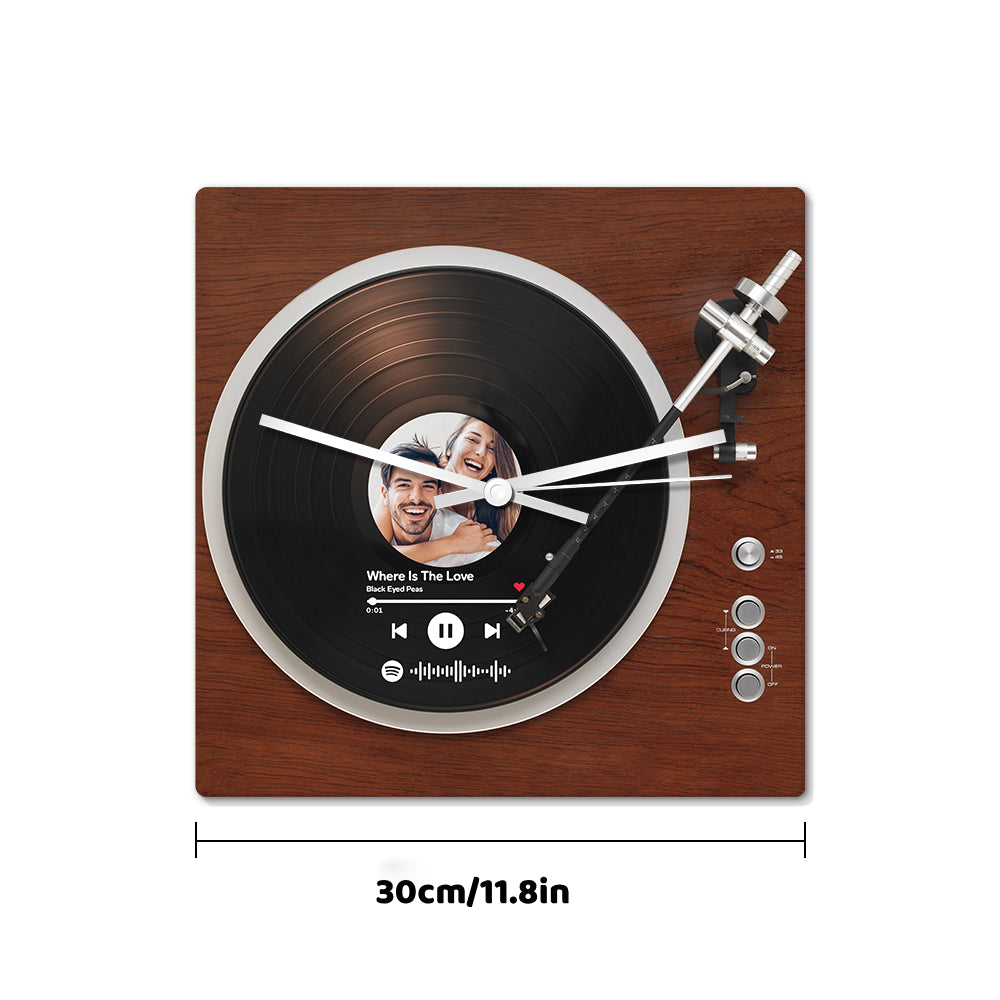 Personalized Vinyl Record Clock Custom Spotify Code Photo Square Clock Unique Home Decor Gifts