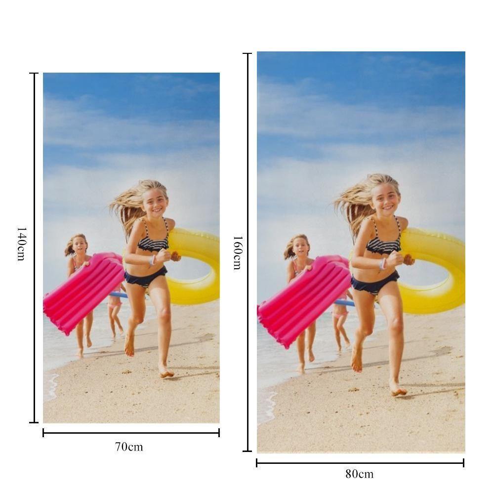 Custom Photo Beach Towel Personalized Beach Towel Custom Gift for Your Girlfriend  - 70*140cm