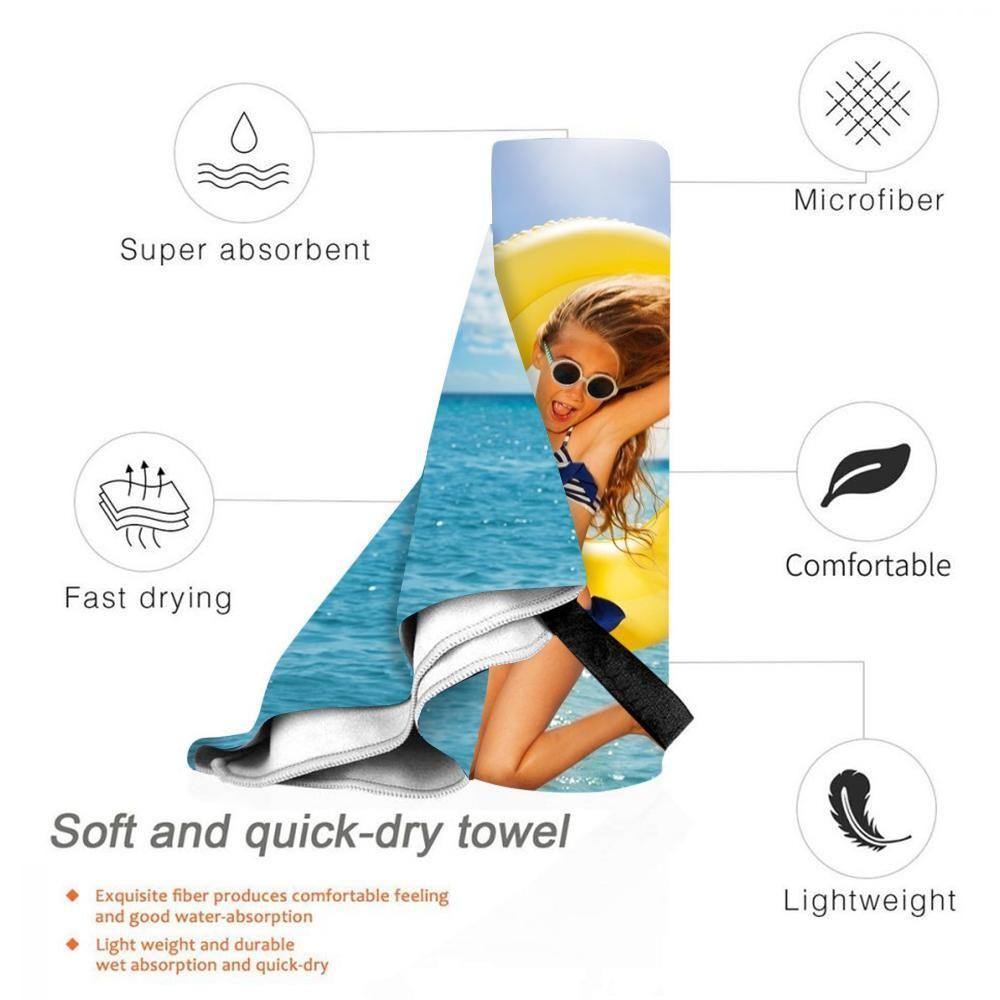 Custom Photo Beach Towel Personalized Beach Towel Custom Gift for Summer Vacation -80*160cm