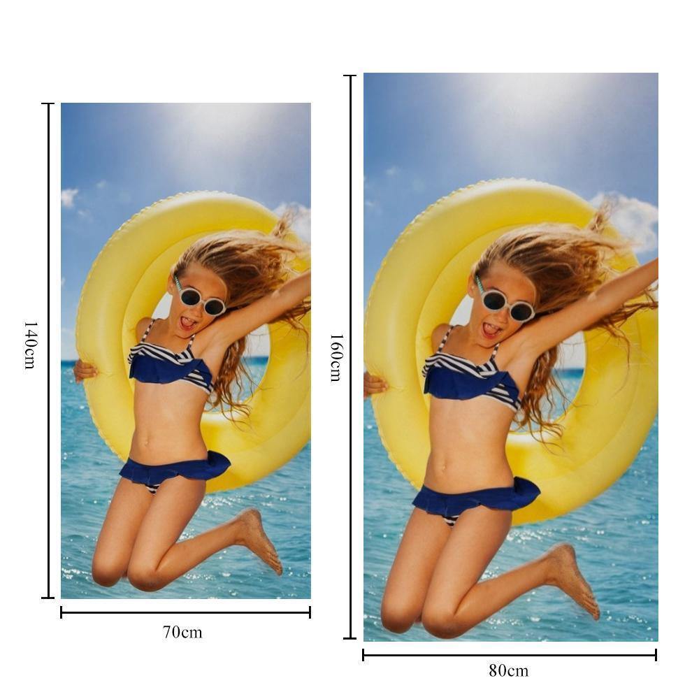 Custom Photo Beach Towel Personalized Beach Towel Custom Gift for Summer Vacation -80*160cm