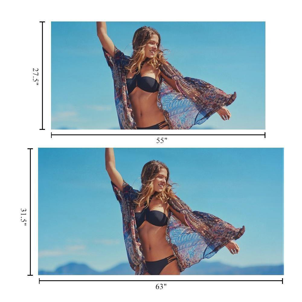 Personalized Towel Wrap Customized Photo Beach Towel Gift PoolTowel 80*160cm