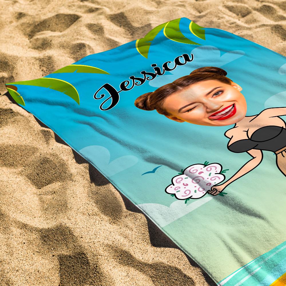 Engraved Photo Towel Gift for Girlfriend Personalized Towel Personalized Gifts