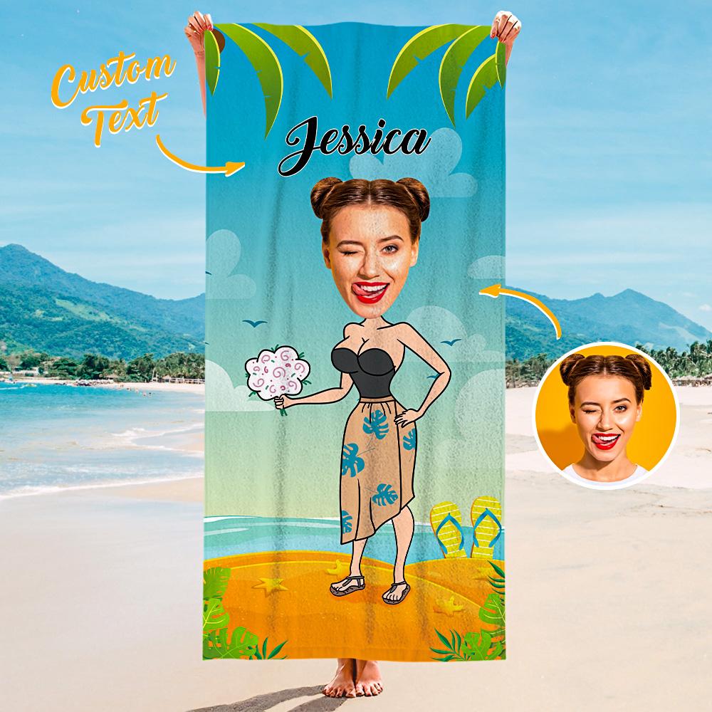 Engraved Photo Towel Gift for Girlfriend Personalized Towel Personalized Gifts