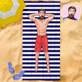 Engraved Photo Towel Gift For Boyfriend Personalised Beach Towel Custom Gift Idea For Boyfriend