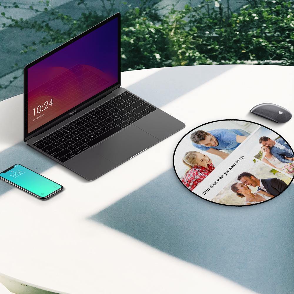 Custom Photo Round Mouse Pad  Gifts for Her