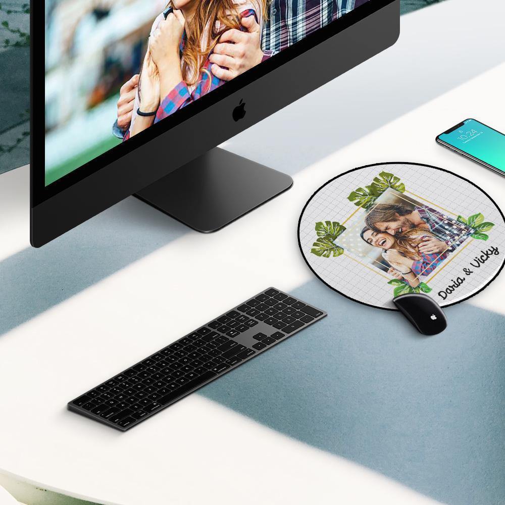 Custom Photo Round Mouse Pad Enjoy The Life