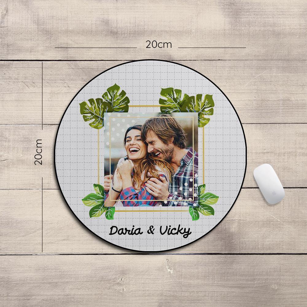 Custom Photo Round Mouse Pad Enjoy The Life