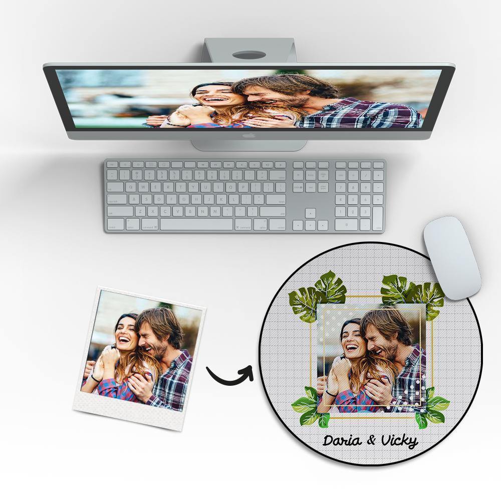Custom Photo Round Mouse Pad Enjoy The Life