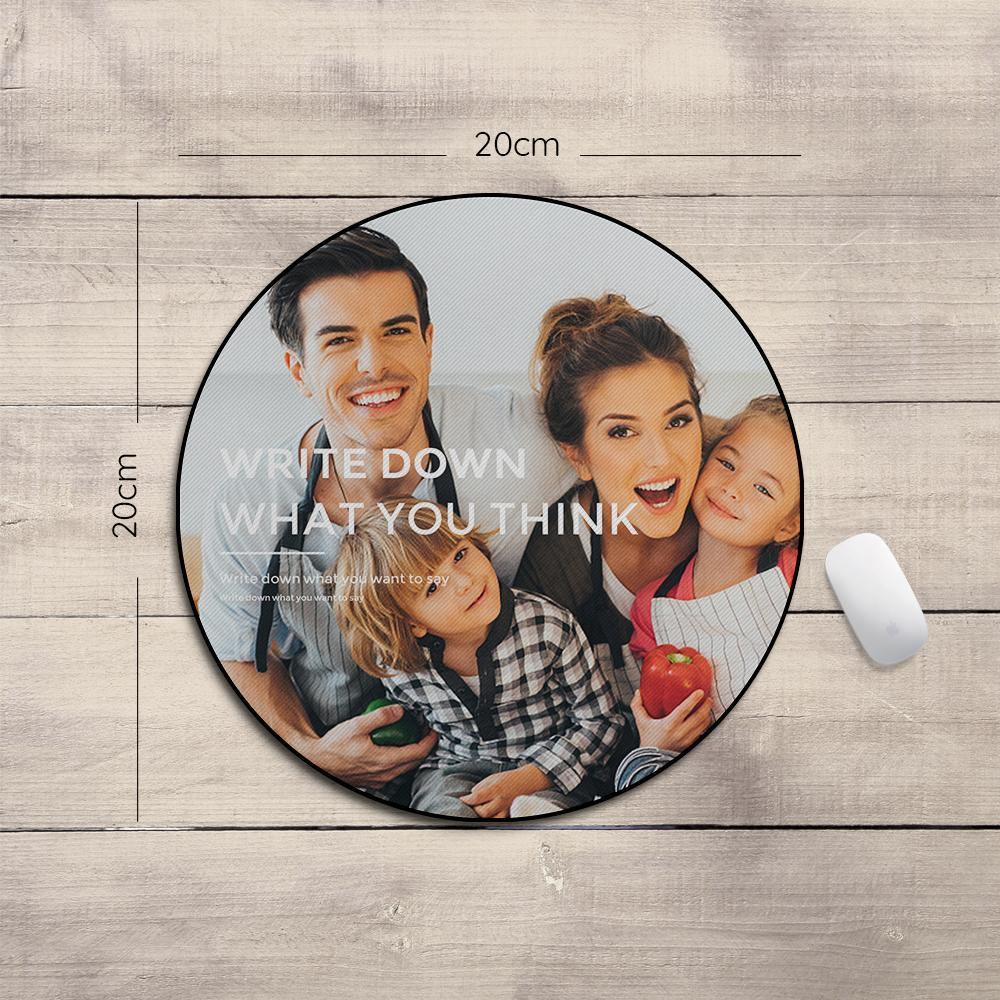 Custom Photo Round Mouse Pad Family Gifts