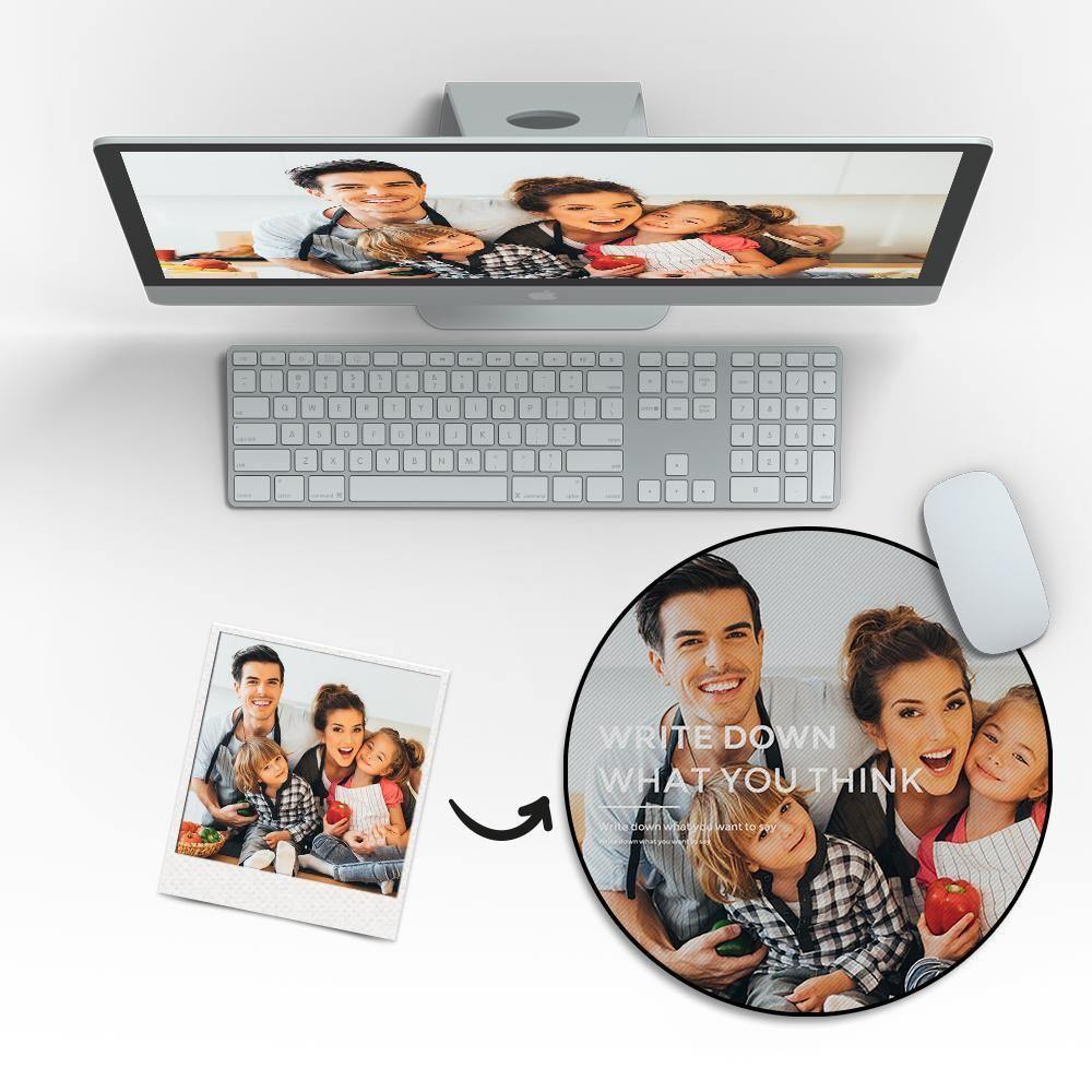 Custom Photo Round Mouse Pad Family Gifts