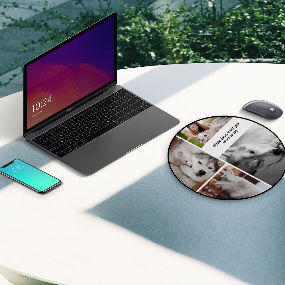 Custom Photo Round Mouse Pad Cute Pet