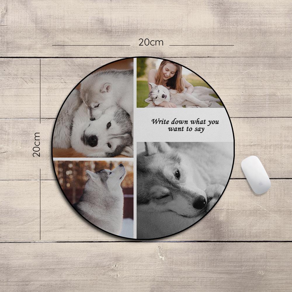 Custom Photo Round Mouse Pad Cute Pet